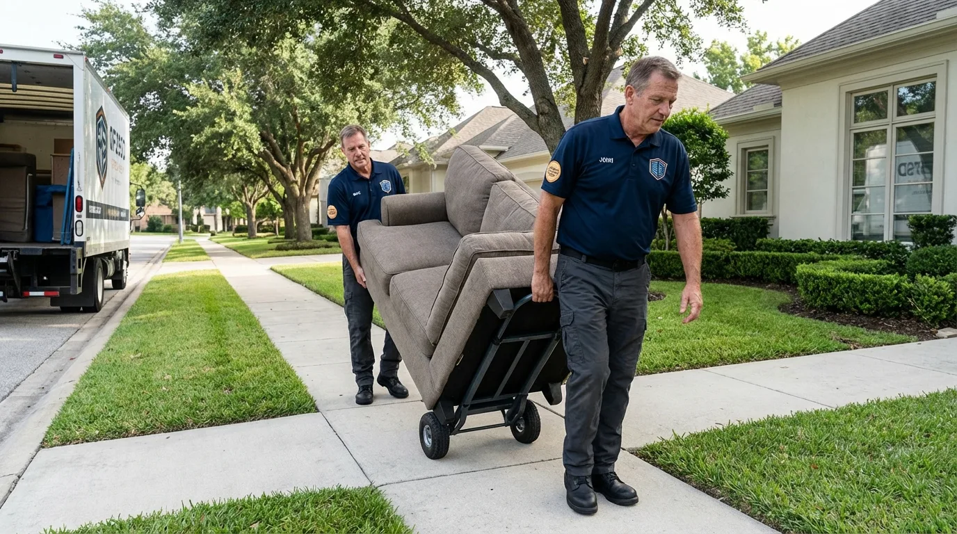 Local residential moving crew loading furniture in Anthony, KS